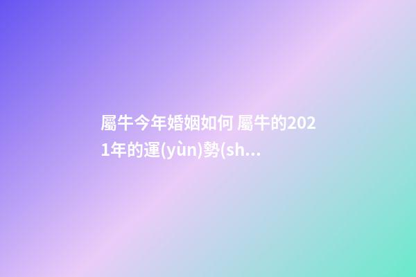 屬牛今年婚姻如何 屬牛的2021年的運(yùn)勢(shì)-第1張-觀點(diǎn)-玄機(jī)派